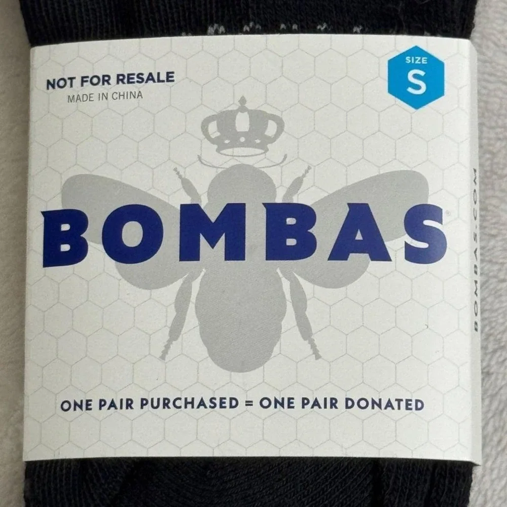 Bombas‎ women's black socks size small 5 pairs new midcalf honeycomb